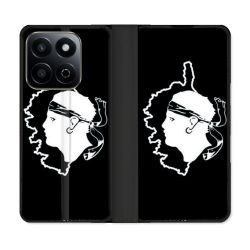 Housse cuir portefeuille Pour Honor 200 Smart 5G Voyage Corse Noir