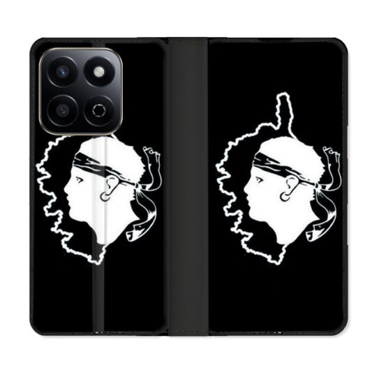 Housse cuir portefeuille Pour Honor 200 Smart 5G Voyage Corse Noir