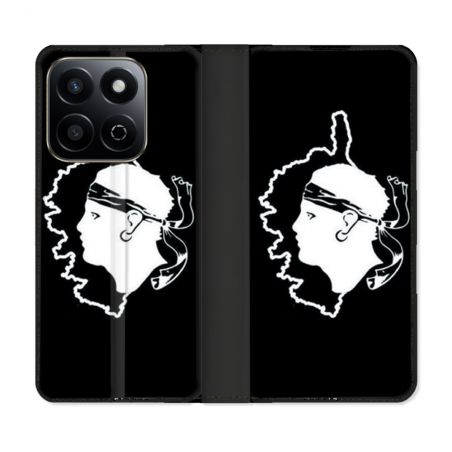 Housse cuir portefeuille Pour Honor 200 Smart 5G Voyage Corse Noir