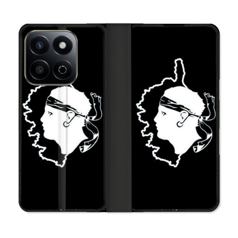 Housse cuir portefeuille Pour Honor 200 Smart 5G Voyage Corse Noir