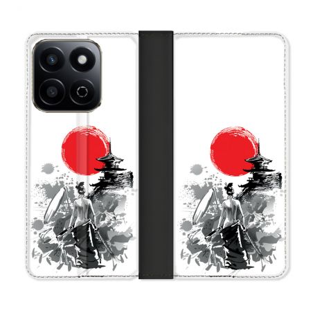 Housse cuir portefeuille Pour Honor 200 Smart 5G Voyage Japon Femme