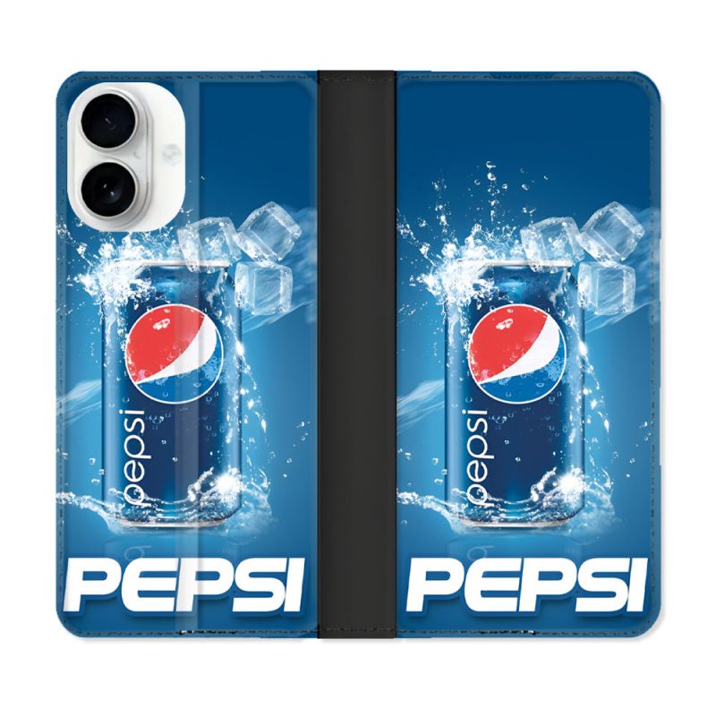 Housse cuir portefeuille Pour Iphone 17 Pepsi