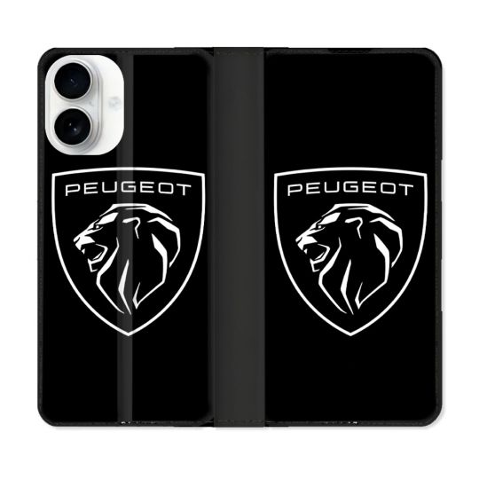 Housse cuir portefeuille Pour Iphone 17 Peugeot