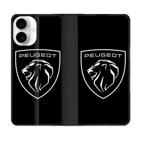 Housse cuir portefeuille Pour Iphone 17 Peugeot