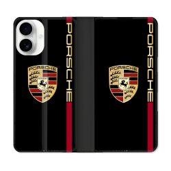 Housse cuir portefeuille Pour Iphone 17 Porsche Line