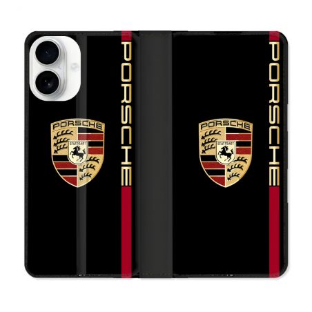 Housse cuir portefeuille Pour Iphone 17 Porsche Line