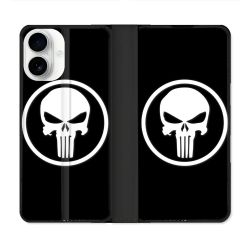 Housse cuir portefeuille Pour Iphone 17 Punisher