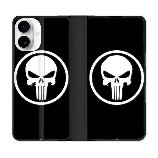 Housse cuir portefeuille Pour Iphone 17 Punisher