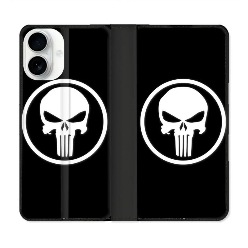 Housse cuir portefeuille Pour Iphone 17 Punisher