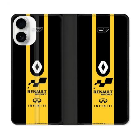 Housse cuir portefeuille Pour Iphone 17 Renault