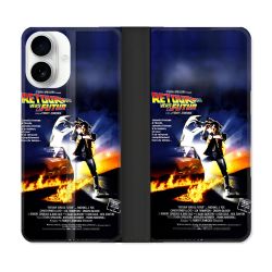 Housse cuir portefeuille Pour Iphone 17 Retour Vers Le Futur Affiche