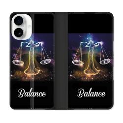 Housse cuir portefeuille Pour Iphone 17 Signe Zodiaque 2 Balance
