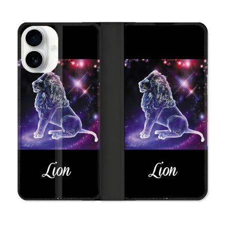 Housse cuir portefeuille Pour Iphone 17 Signe Zodiaque 2 Lion