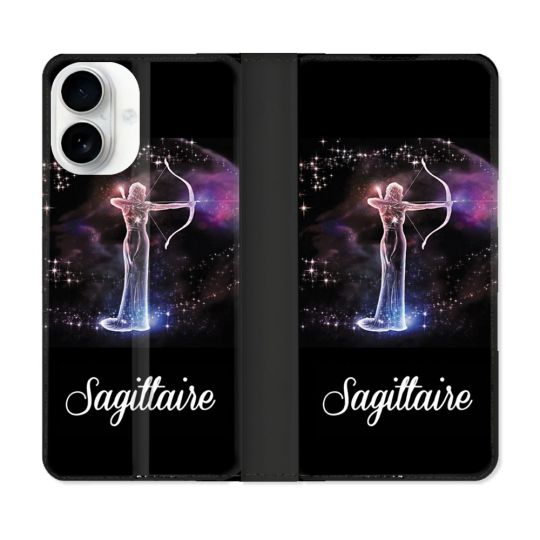 Housse cuir portefeuille Pour Iphone 17 Signe Zodiaque 2 Sagittaire