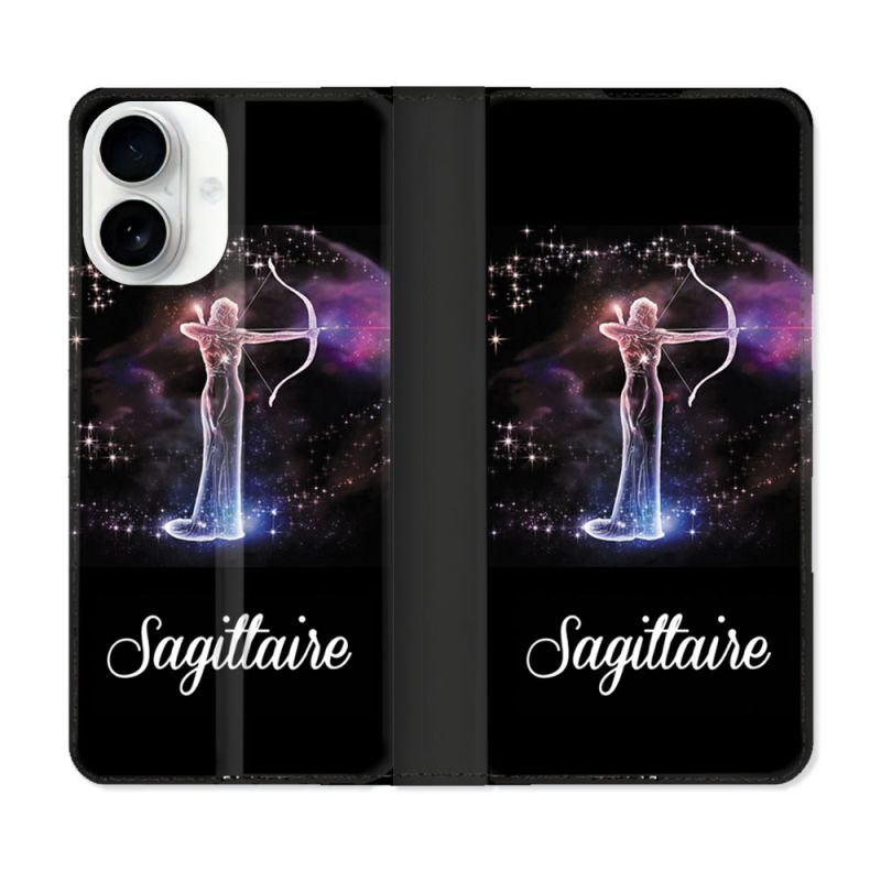 Housse cuir portefeuille Pour Iphone 17 Signe Zodiaque 2 Sagittaire