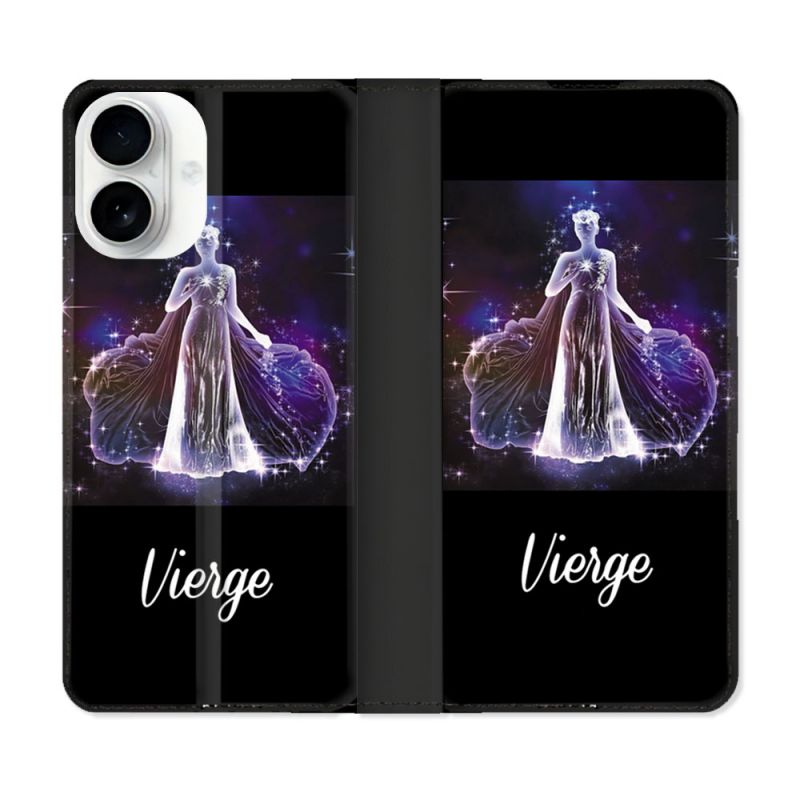 Housse cuir portefeuille Pour Iphone 17 Signe Zodiaque 2 Vierge