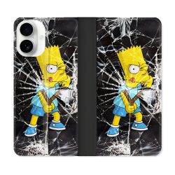 Housse cuir portefeuille Pour Iphone 17 Simpson Bart
