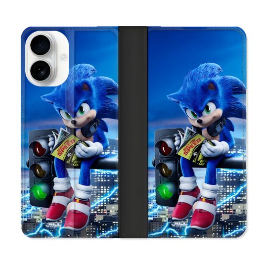 Housse cuir portefeuille Pour Iphone 17 Sonic