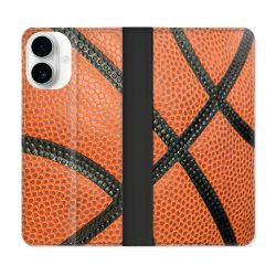 Housse cuir portefeuille Pour Iphone 17 Sport Ballon Basket