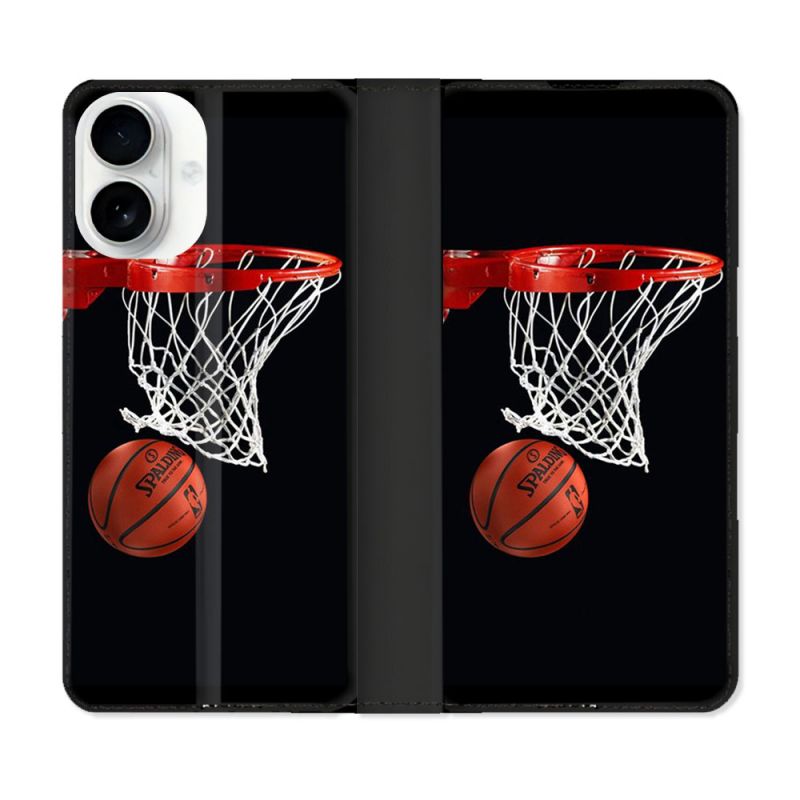 Housse cuir portefeuille Pour Iphone 17 Sport Basket Panier