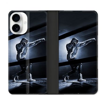 Housse cuir portefeuille Pour Iphone 17 Sport Boxe Poing