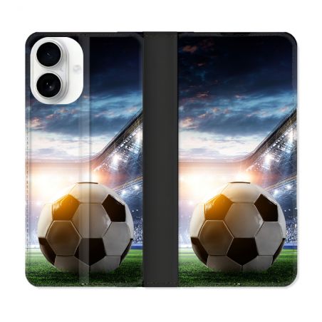 Housse cuir portefeuille Pour Iphone 17 Sport Football Stade