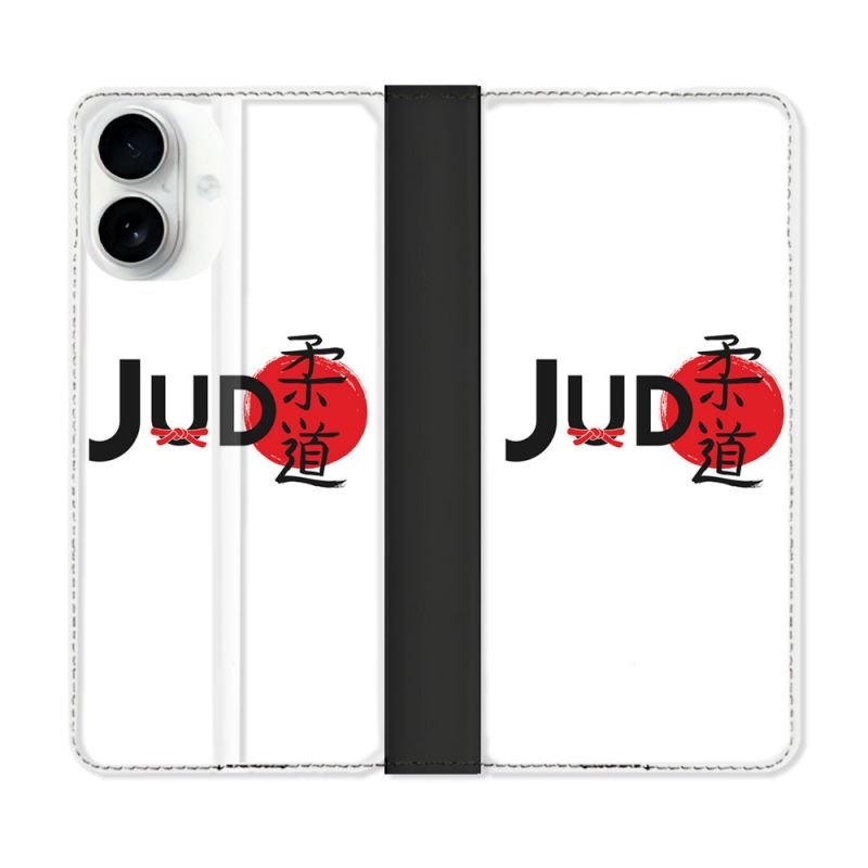 Housse cuir portefeuille Pour Iphone 17 Sport Judo Logo