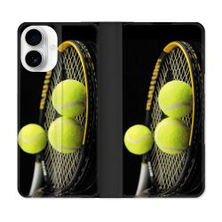 Housse cuir portefeuille Pour Iphone 17 Sport Tennis Balls