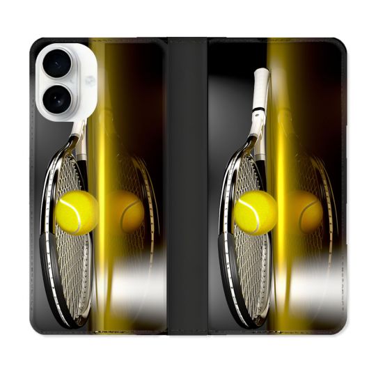 Housse cuir portefeuille Pour Iphone 17 Sport Tennis Reflet