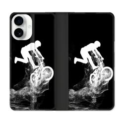 Housse cuir portefeuille Pour Iphone 17 Sport VTT Noir