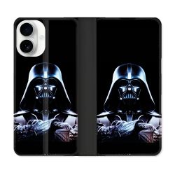 Housse cuir portefeuille Pour Iphone 17 Star Wars - Dark Vador Noir