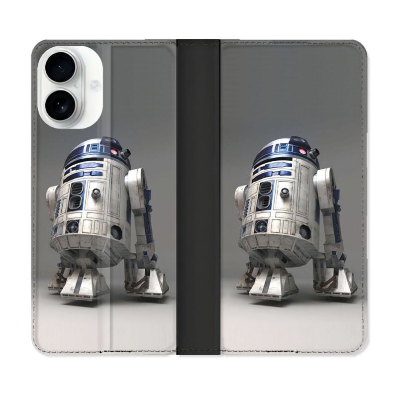 Housse cuir portefeuille Pour Iphone 17 Star Wars - R2D2
