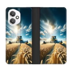 Housse cuir portefeuille Pour Honor 400 5G Agriculture Moissonneuse Blé