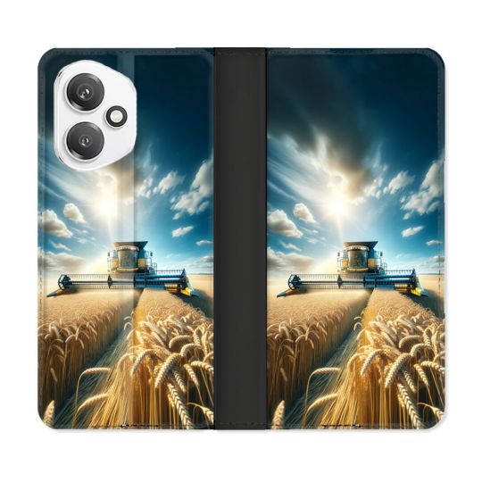Housse cuir portefeuille Pour Honor 400 5G Agriculture Moissonneuse Blé