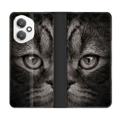Housse cuir portefeuille Pour Honor 400 5G Animal Chat Gris