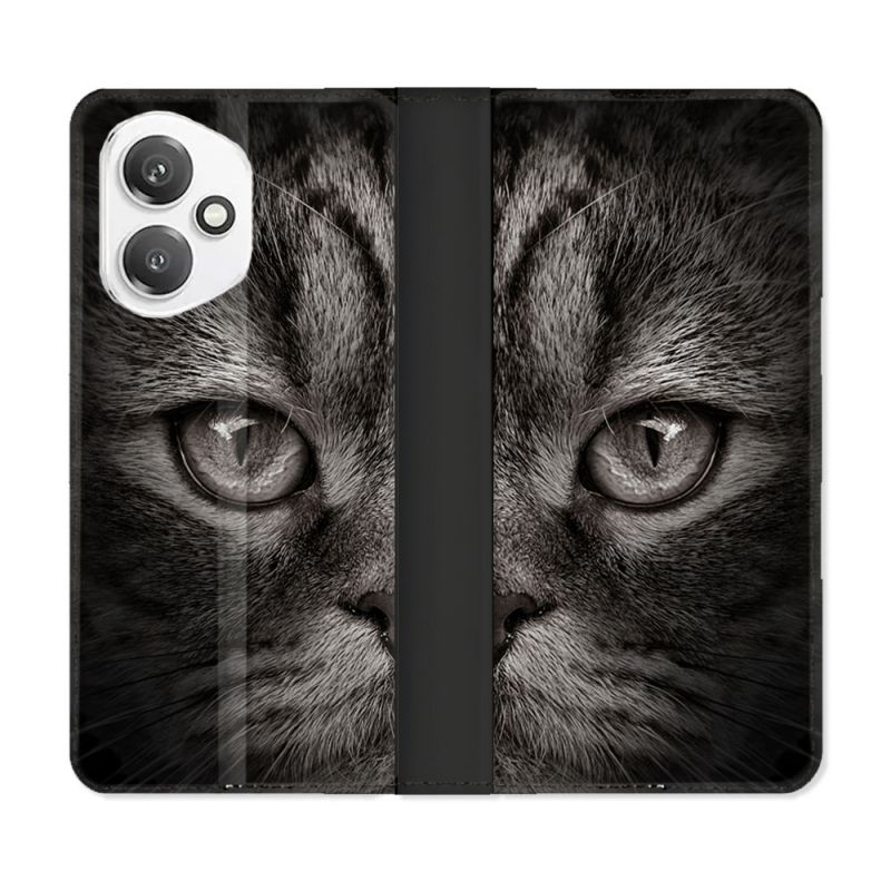 Housse cuir portefeuille Pour Honor 400 5G Animal Chat Gris