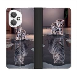 Housse cuir portefeuille Pour Honor 400 5G Animal Chat Reflet