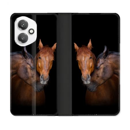 Housse cuir portefeuille Pour Honor 400 5G Animal Cheval Marron