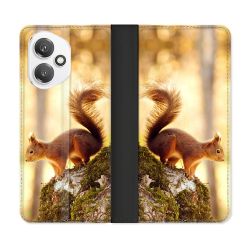 Housse cuir portefeuille Pour Honor 400 5G Animal Ecureuil Bois
