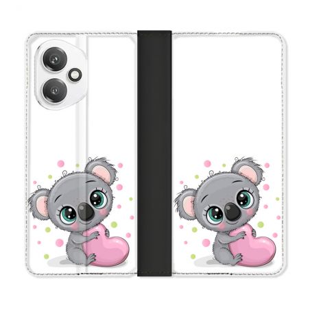 Housse cuir portefeuille Pour Honor 400 5G Animal Koala Cœur