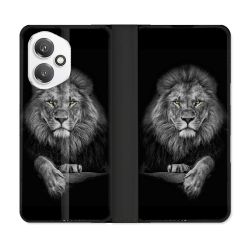 Housse cuir portefeuille Pour Honor 400 5G Animal Lion Majestueux