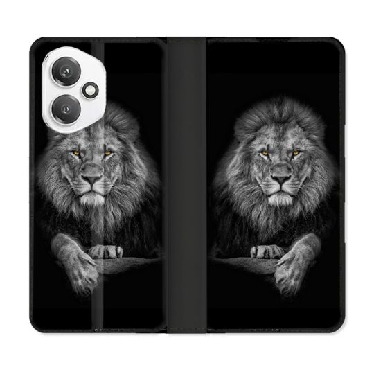 Housse cuir portefeuille Pour Honor 400 5G Animal Lion Majestueux