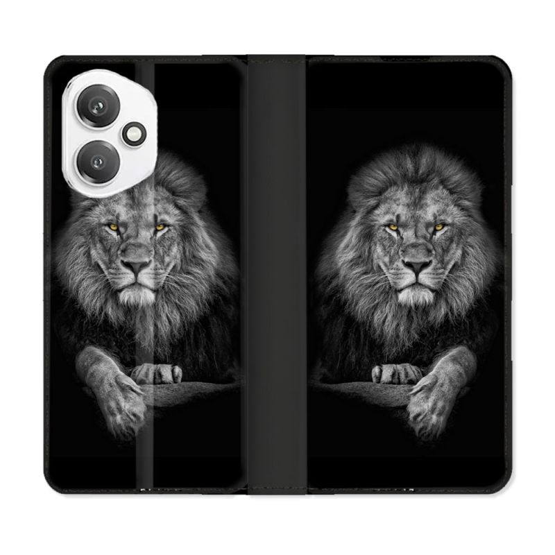 Housse cuir portefeuille Pour Honor 400 5G Animal Lion Majestueux