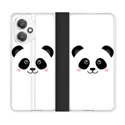 Housse cuir portefeuille Pour Honor 400 5G Animal Panda Blanc