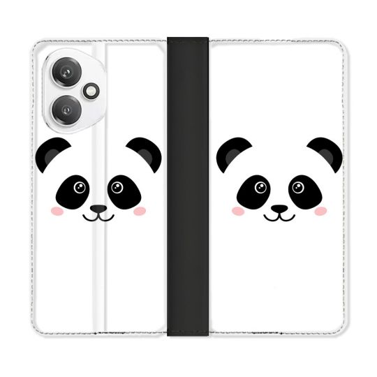 Housse cuir portefeuille Pour Honor 400 5G Animal Panda Blanc