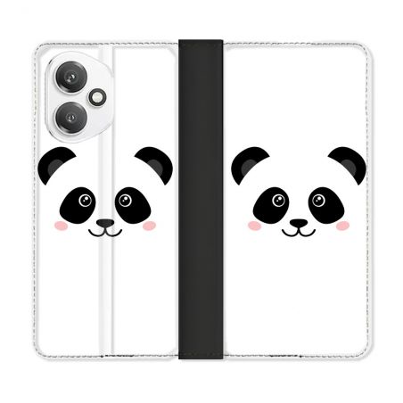 Housse cuir portefeuille Pour Honor 400 5G Animal Panda Blanc