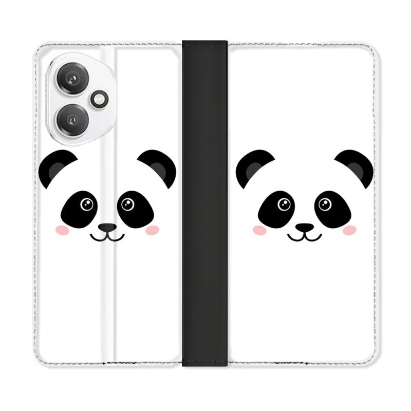 Housse cuir portefeuille Pour Honor 400 5G Animal Panda Blanc