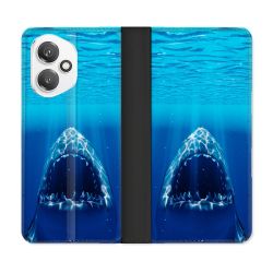 Housse cuir portefeuille Pour Honor 400 5G Animal Requin Dent