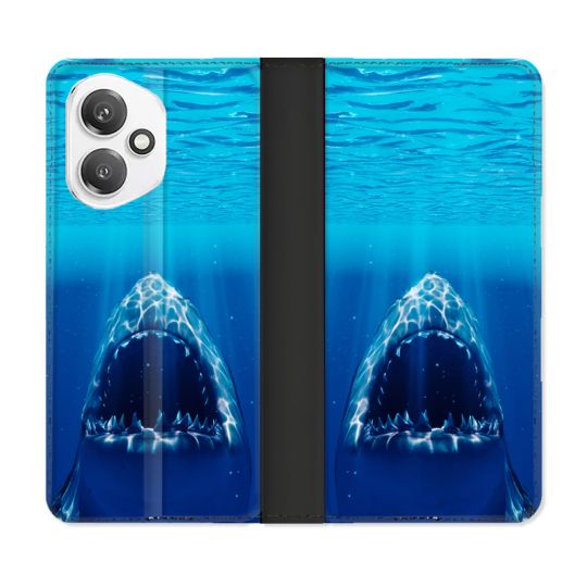 Housse cuir portefeuille Pour Honor 400 5G Animal Requin Dent