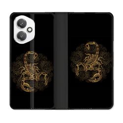 Housse cuir portefeuille Pour Honor 400 5G Animal Scorpion Fresque